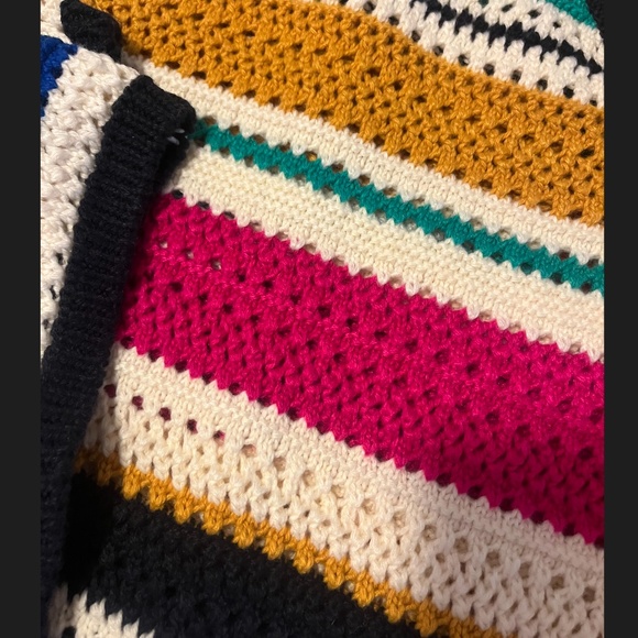 Zara rustic striped oversized crochet vest and flare pants coordinated set NWT - Picture 5 of 11